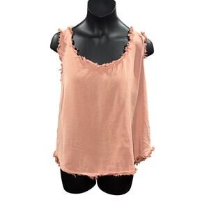 Maven West sleeveless fray top pull over casual summer scoop neck size XS